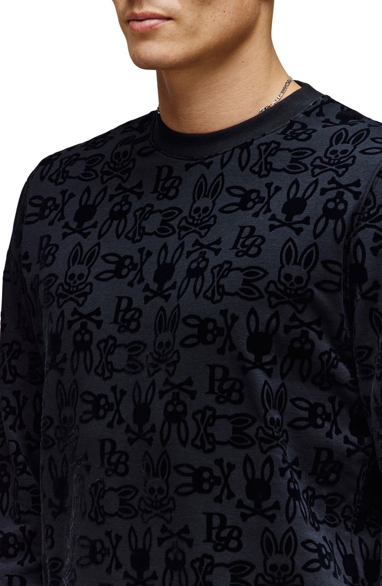 Psycho Bunny Reed Flocked Logo Sweatshirt, Alternate, color,