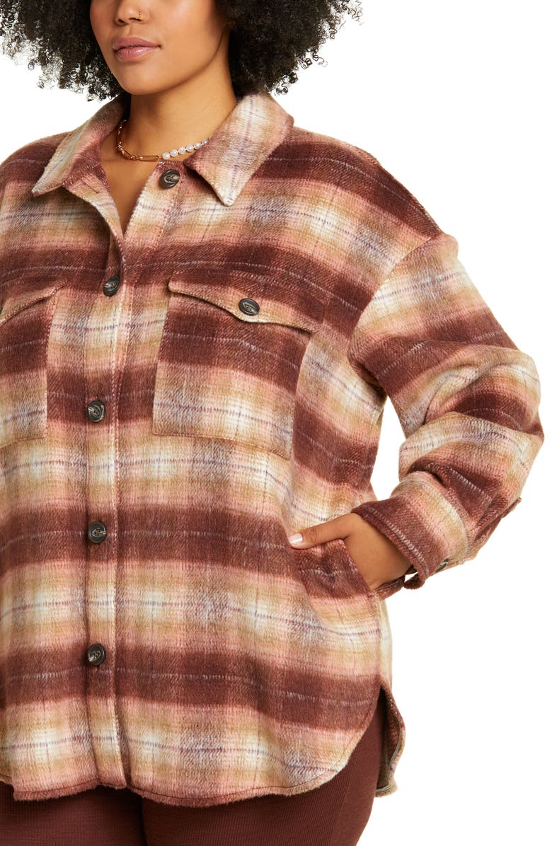 BP. Plaid Brushed Shacket, Alternate, color,