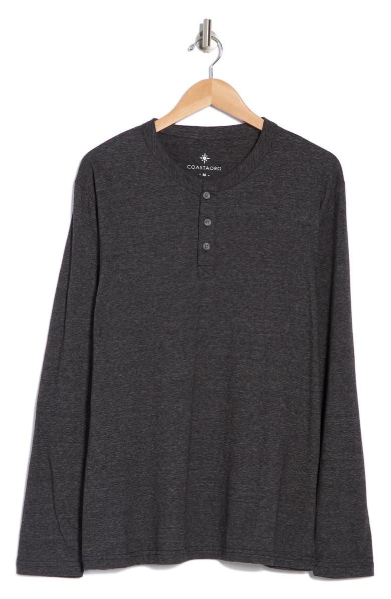 Coastaoro Melangia Knit Henley, Alternate, color, Charcoal