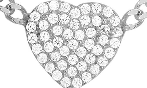 Glaze Jewelry Pavé Cubic Zirconia Heart Station Necklace In Metallic