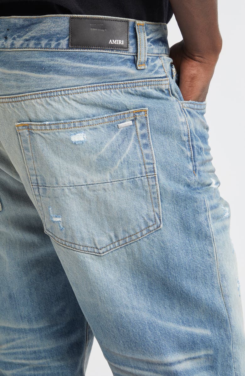 AMIRI MX1 Ripped Straight Leg Jeans, Alternate, color, Honeycomb Indigo