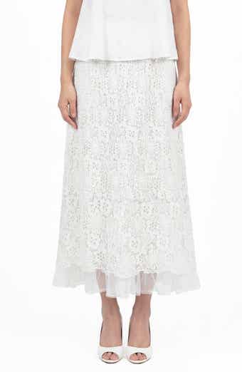 Love By Design Millie Mesh & Lace Midi Skirt