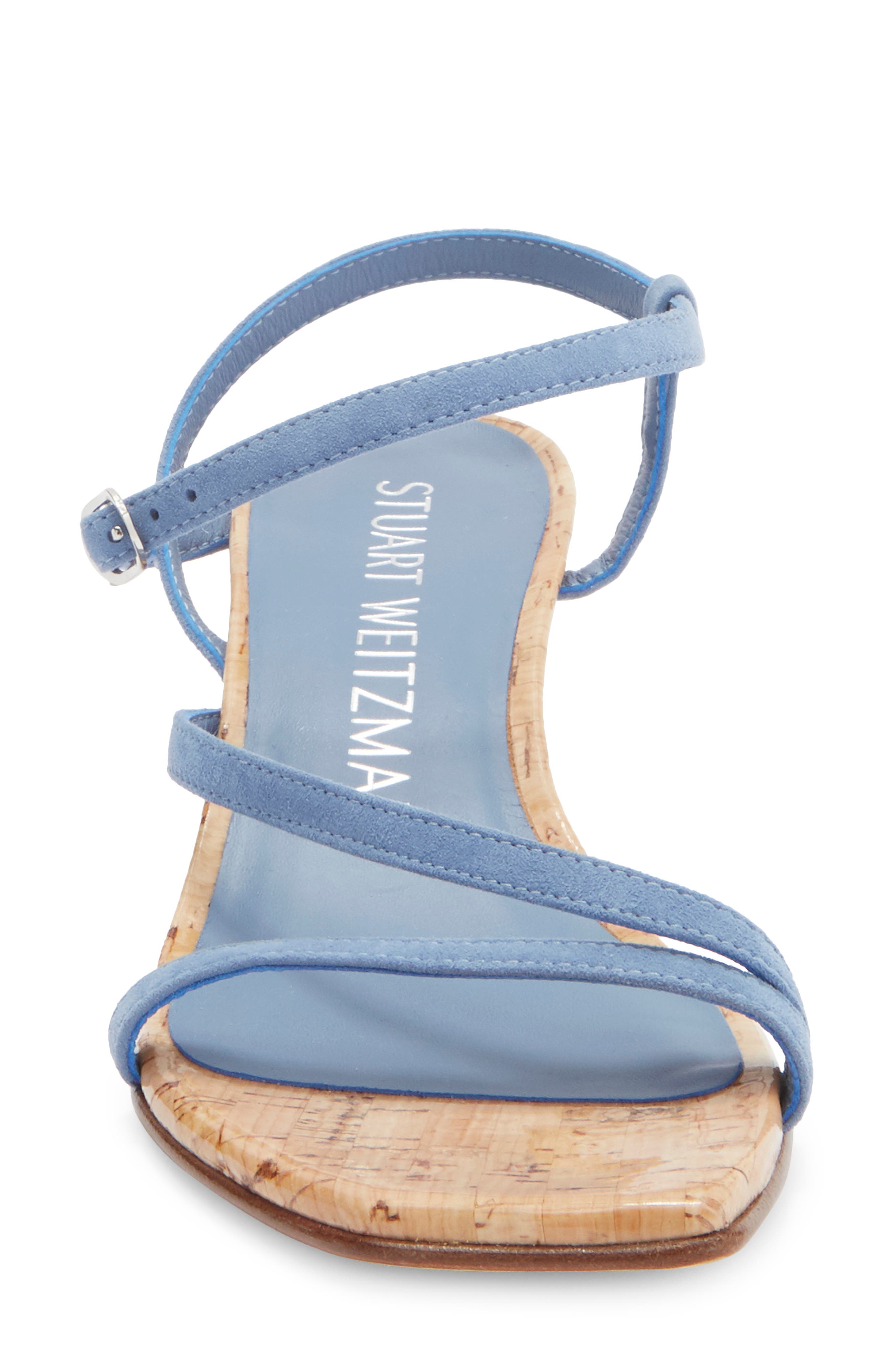 Stuart Weitzman Oasis 50 Wedge Sandal, Alternate, color, Blue Steel