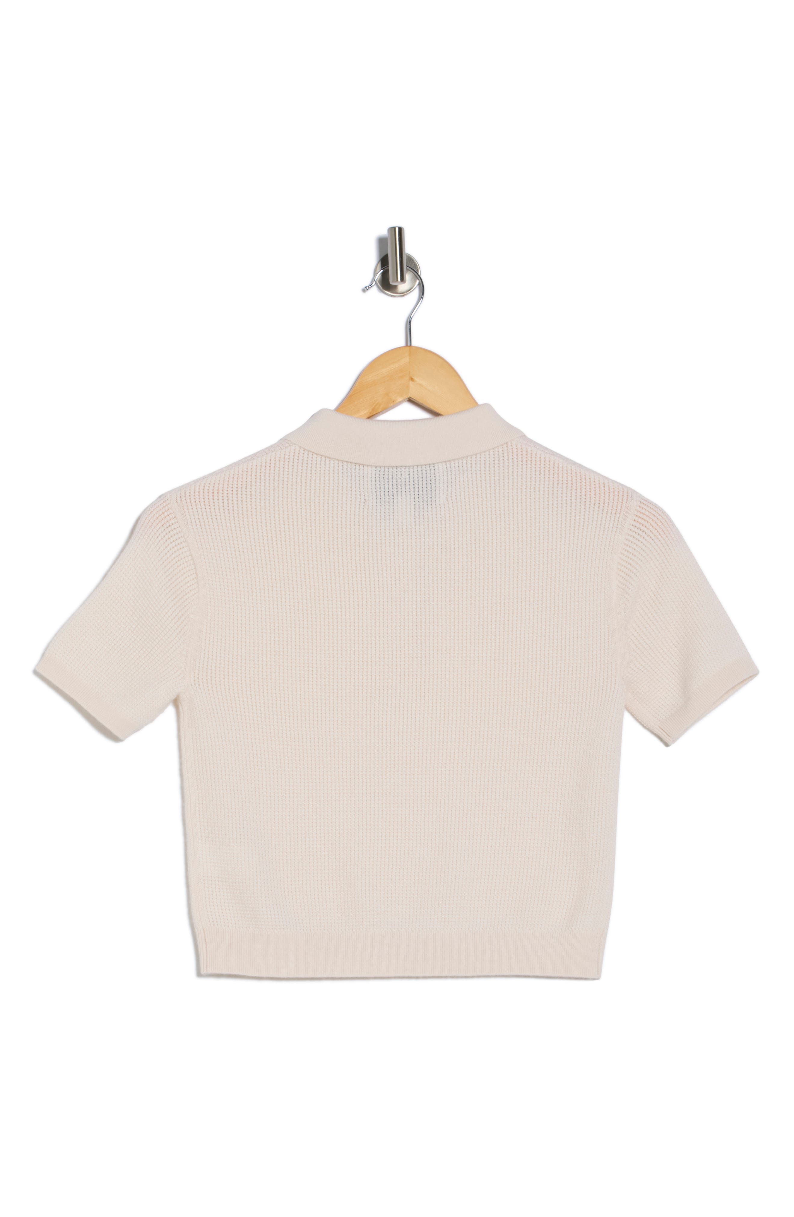 Wool Thermal Crop Polo Sweater - image 2