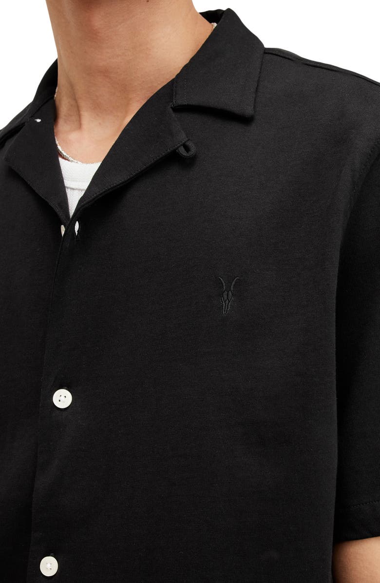 AllSaints Hudson Camp Shirt, Alternate, color, Black