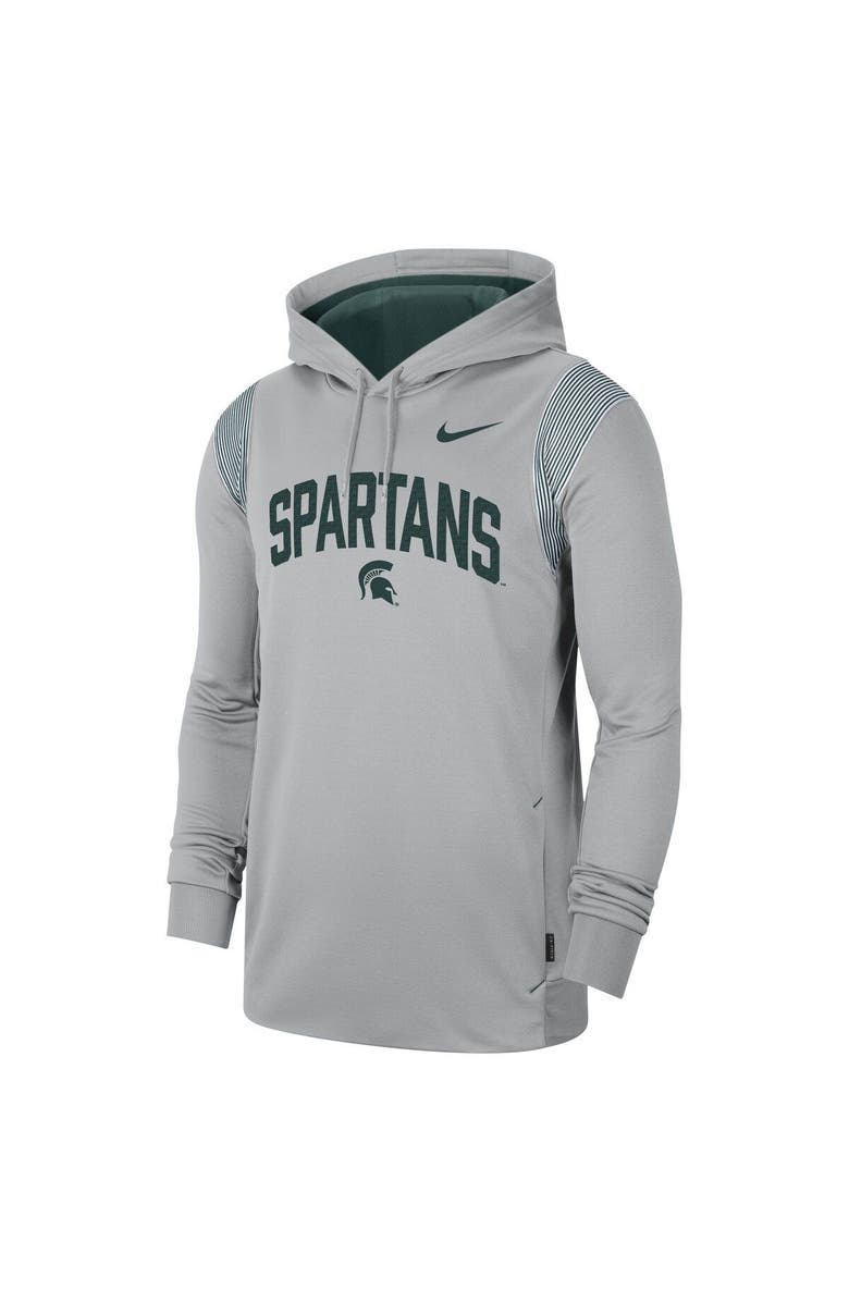 Nike Men's Nike Gray Michigan State Spartans 2022 Game Day Sideline Performance Pullover Hoodie, Alternate, color, 