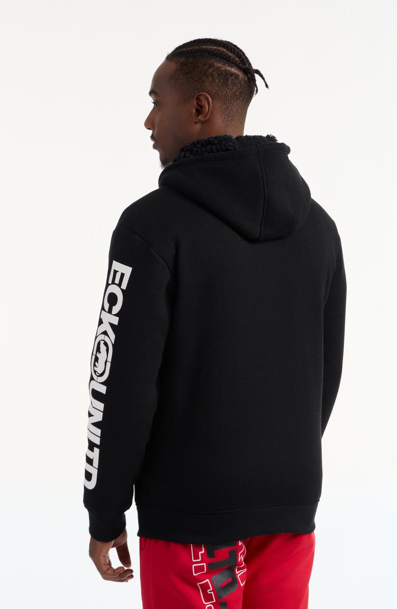 Ecko Unltd. Men's One Hit faux shearling Hoodie, Alternate, color, Black