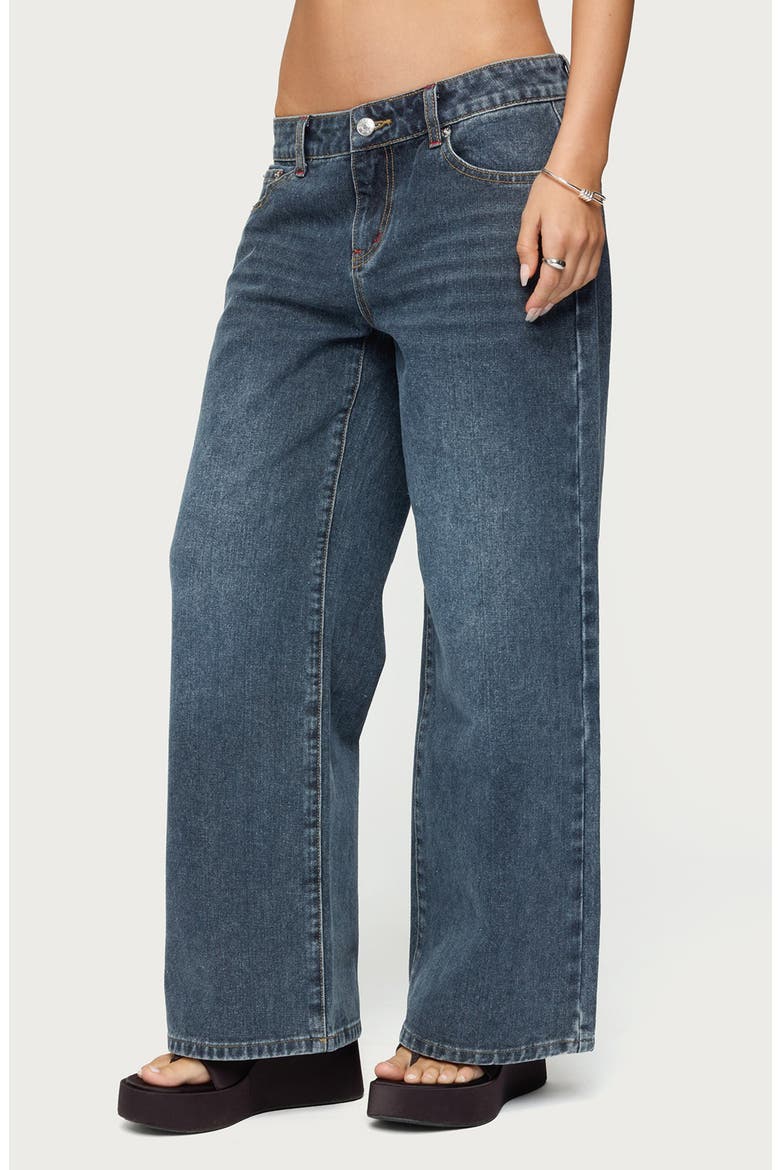 Ace Relaxed Low Rise Wide Leg Jeans, Alternate, color, DARK-BLUE
