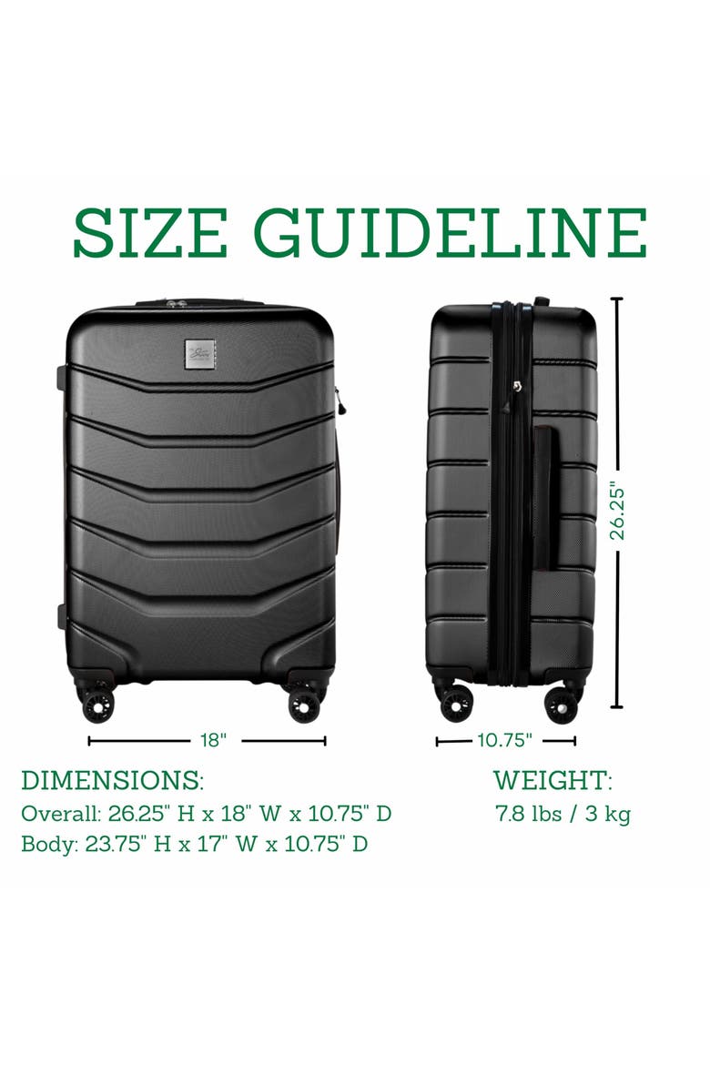 Silverton Hardside Expandable 24" Medium Checked Luggage, Alternate, color, Black