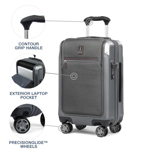 Travelpro Platinum Elite Hardside Expandable Compact Carry-on With Laptop Pocket 20-inch Spinner In Vintage Grey