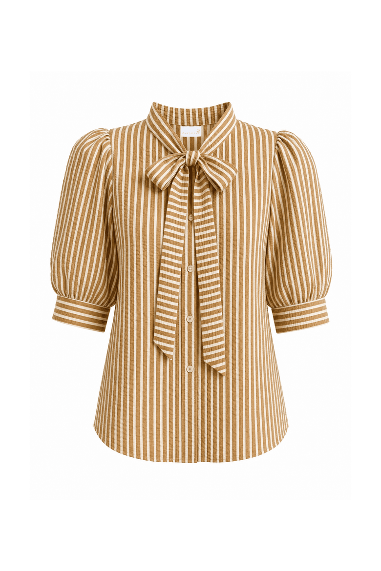 Peggy Striped Seersucker Blouse, Main, color, Winnetka Stripe