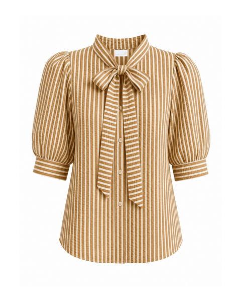 Peggy Striped Seersucker Blouse
