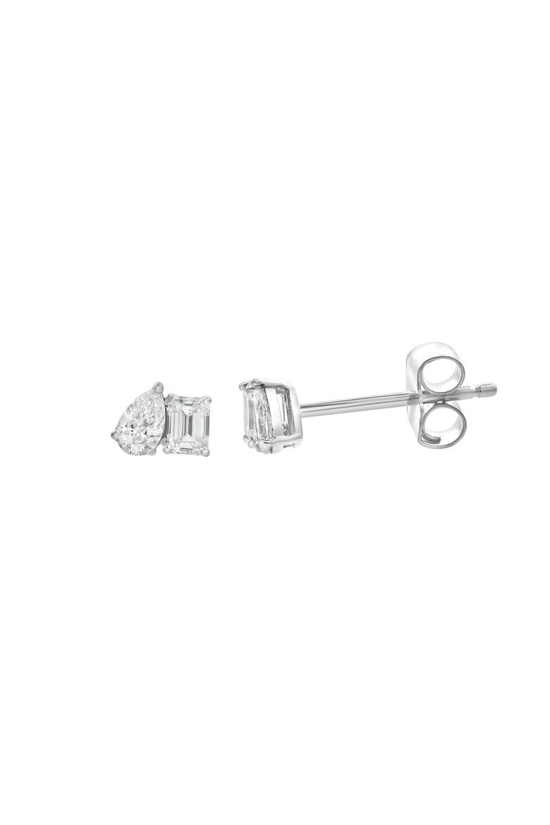 Valessa 14K Gold Lab Grown Diamond Toi Et Moi Earrings - 0.4 Ct, Main, color, 14K White Gold