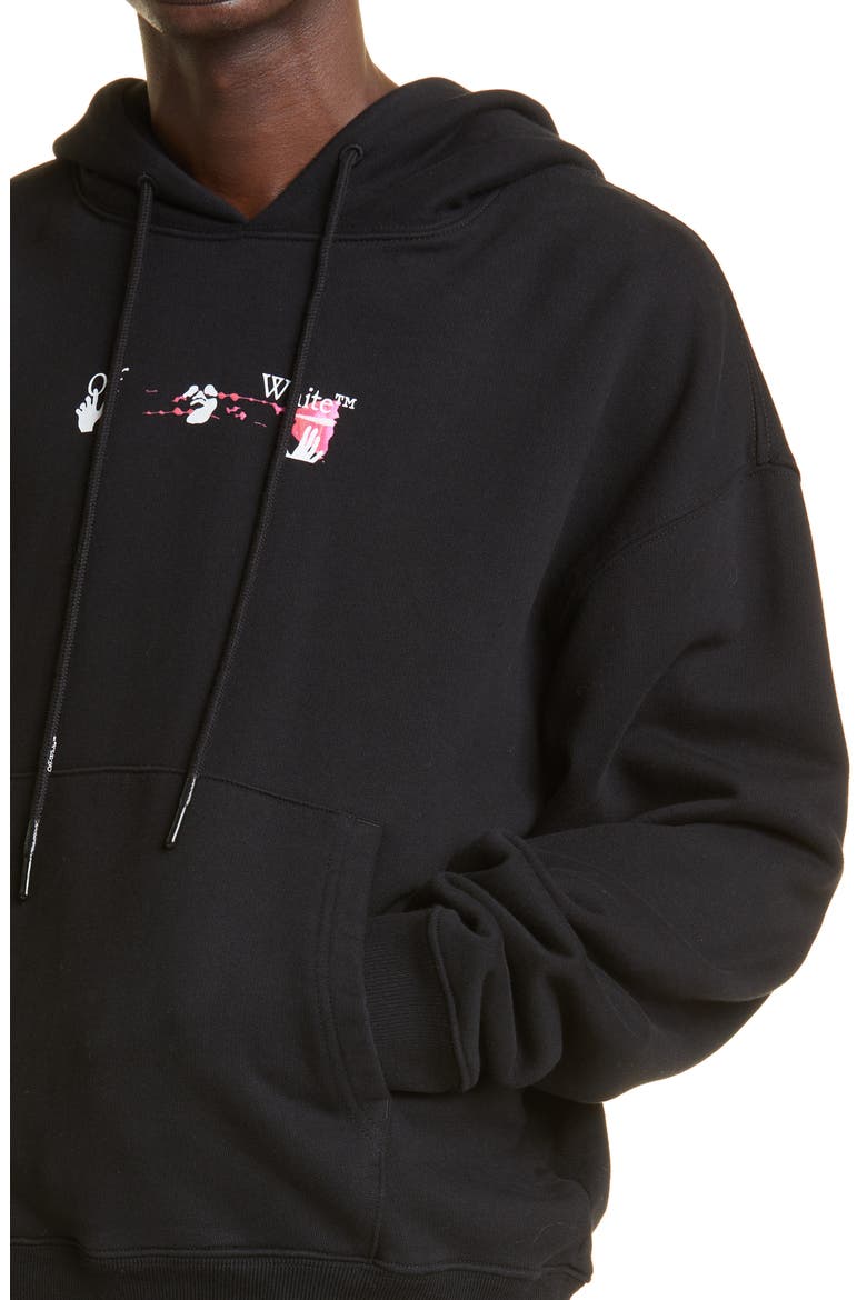 Men's Acrylic Arrow Logo Hoodie, Alternate, color, BLACK FUCHSIA