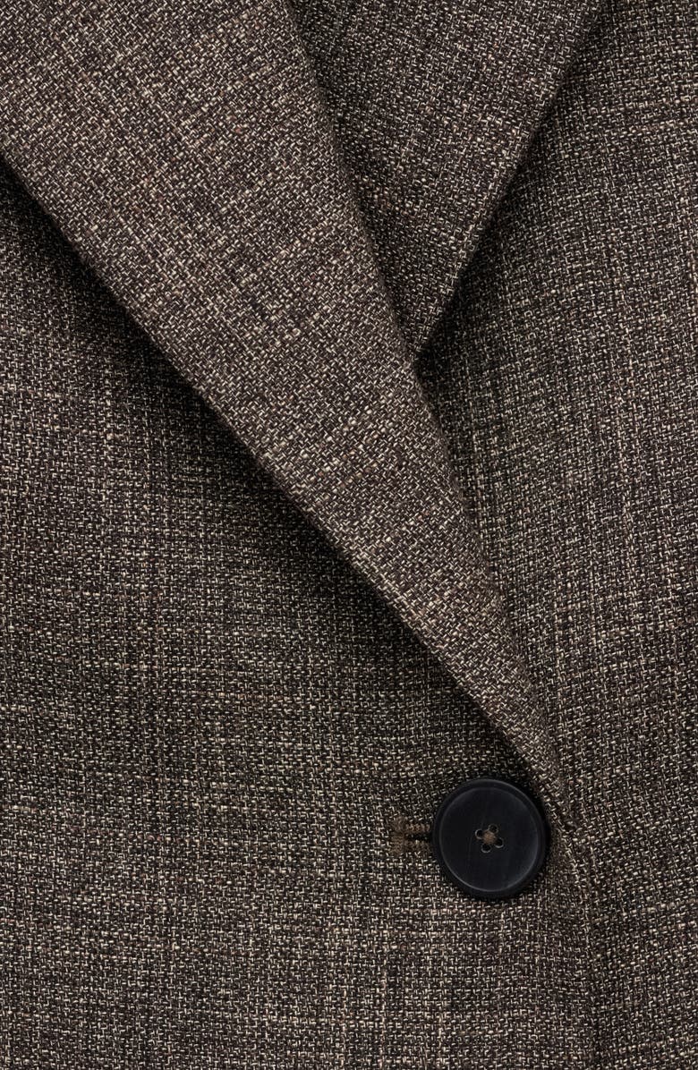 MANGO Herringbone Double Breasted Blazer, Alternate, color, Chocolate