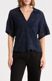 Democracy Short Sleeve Open Stitch Polo