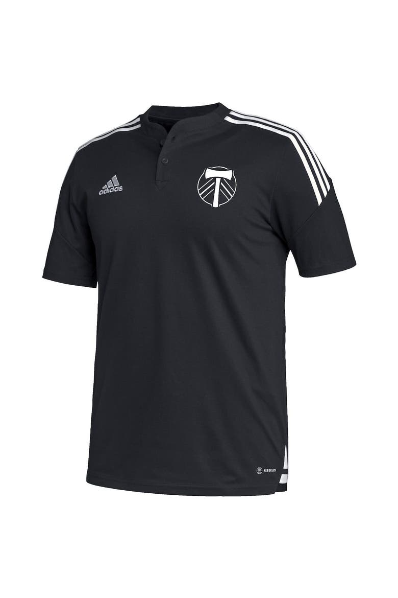 Men's adidas Black Portland Timbers Henley AEROREADY Polo, Alternate, color, Black