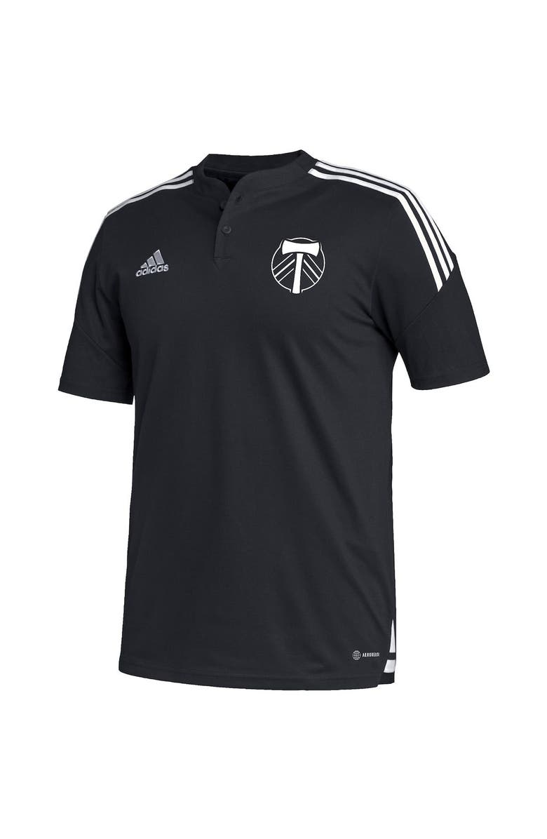 adidas Men's adidas Black Portland Timbers Henley AEROREADY Polo, Alternate, color, Black