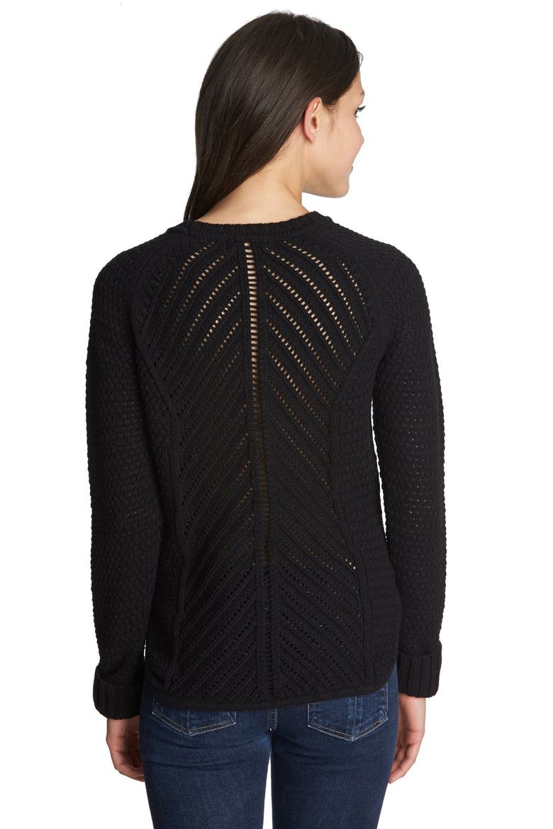 Loose Knit Crewneck Sweater, Alternate, color, RICH BLACK
