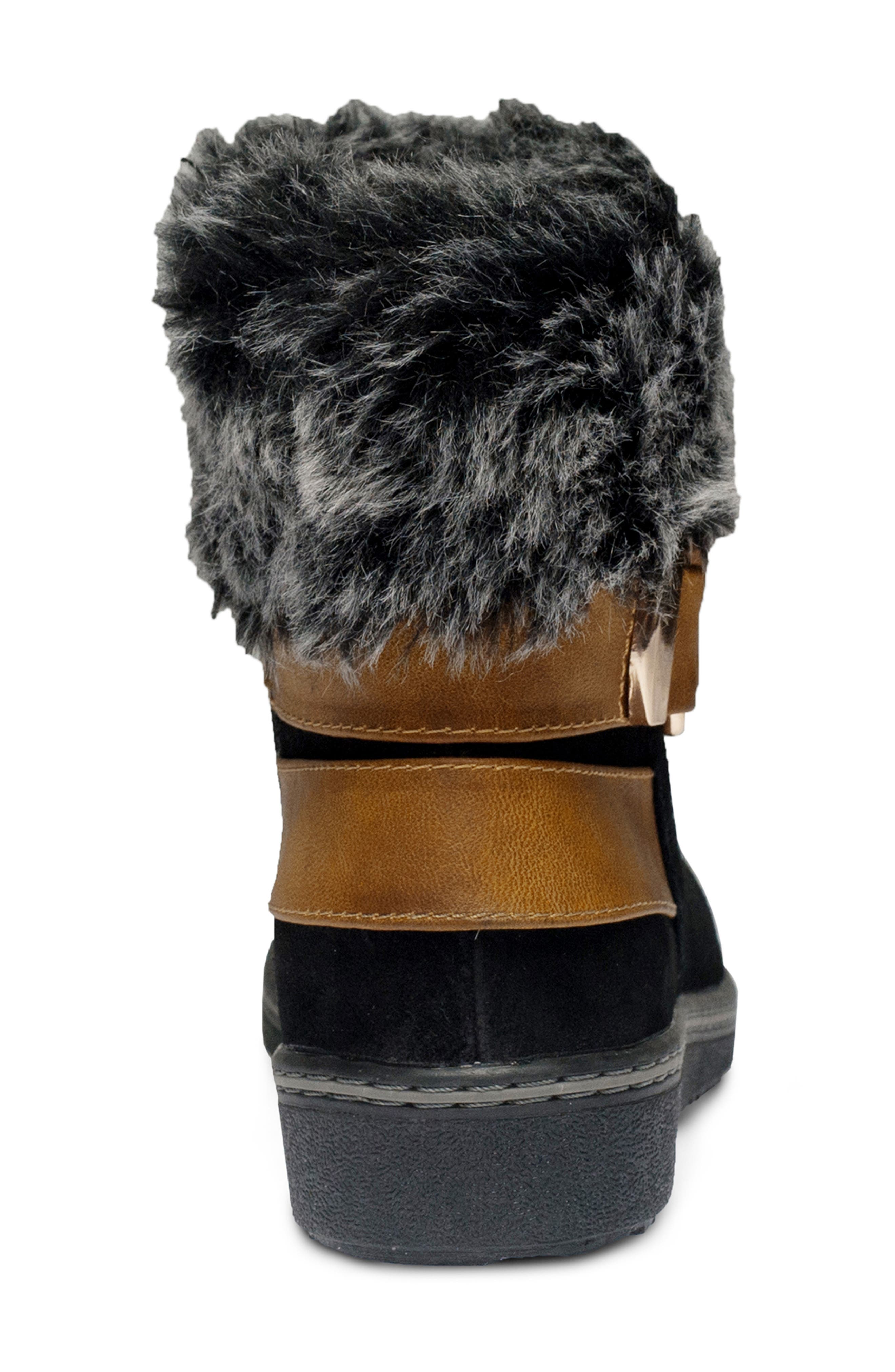 Spring Step Water Resistant Faux Fur Bootie, Alternate, color, 