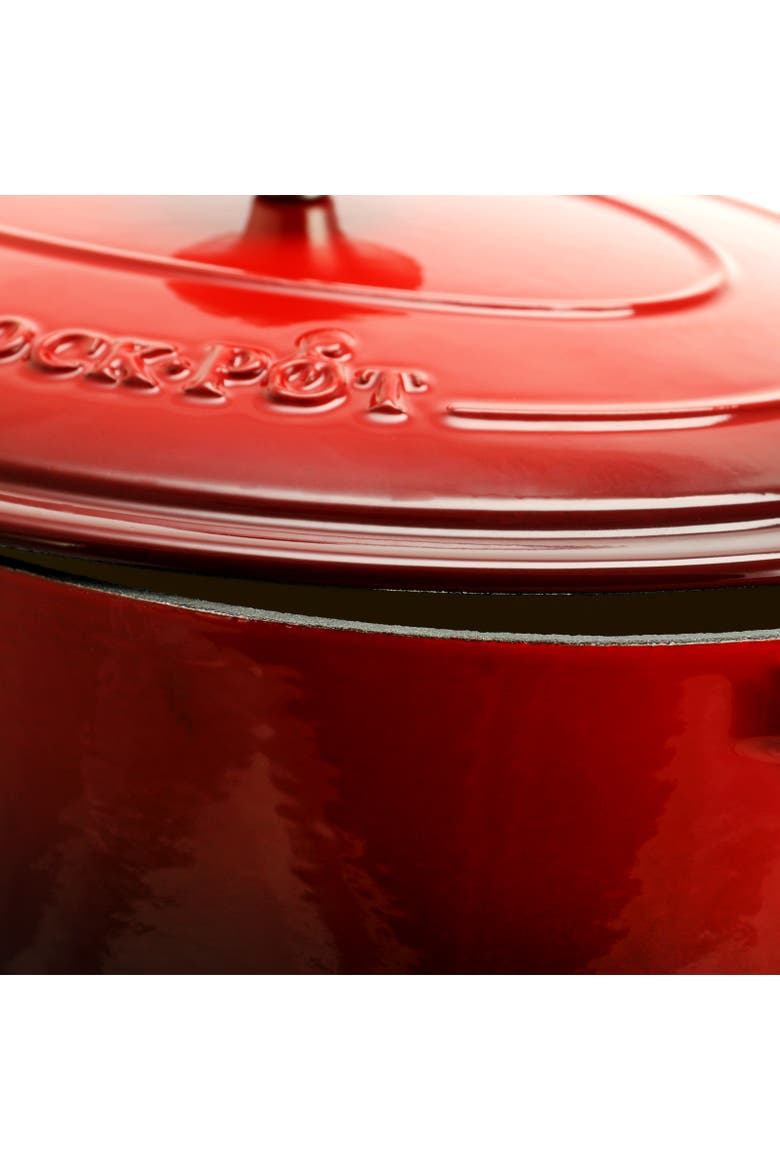 7 Quart Oval Enameled Cast Iron Dutch Oven, Alternate, color, Red
