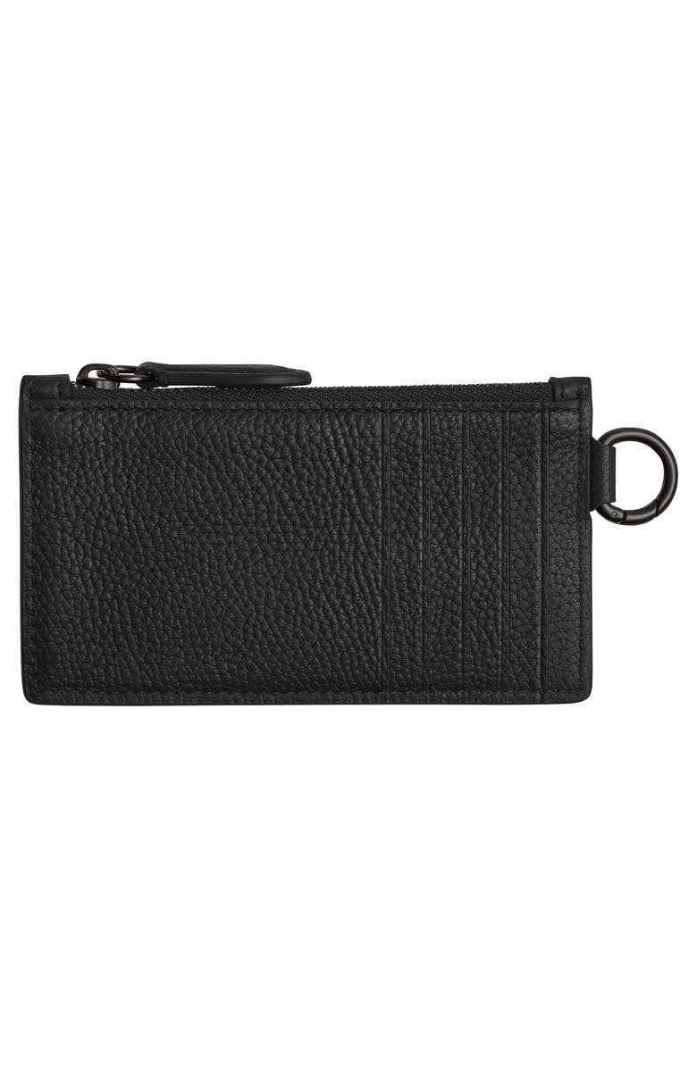 COACH Leather Zip Card Case, Alternate, color, Black