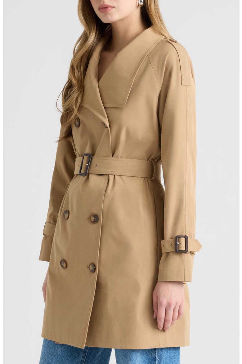 Belted Double Breasted Trench Coat, Alternate, color, BRITISH TAN