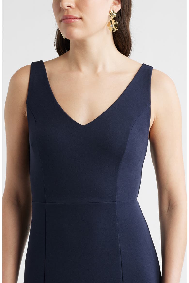 Seamed Cotton Blend Sheath Gown, Alternate, color, NAVY NIGHT