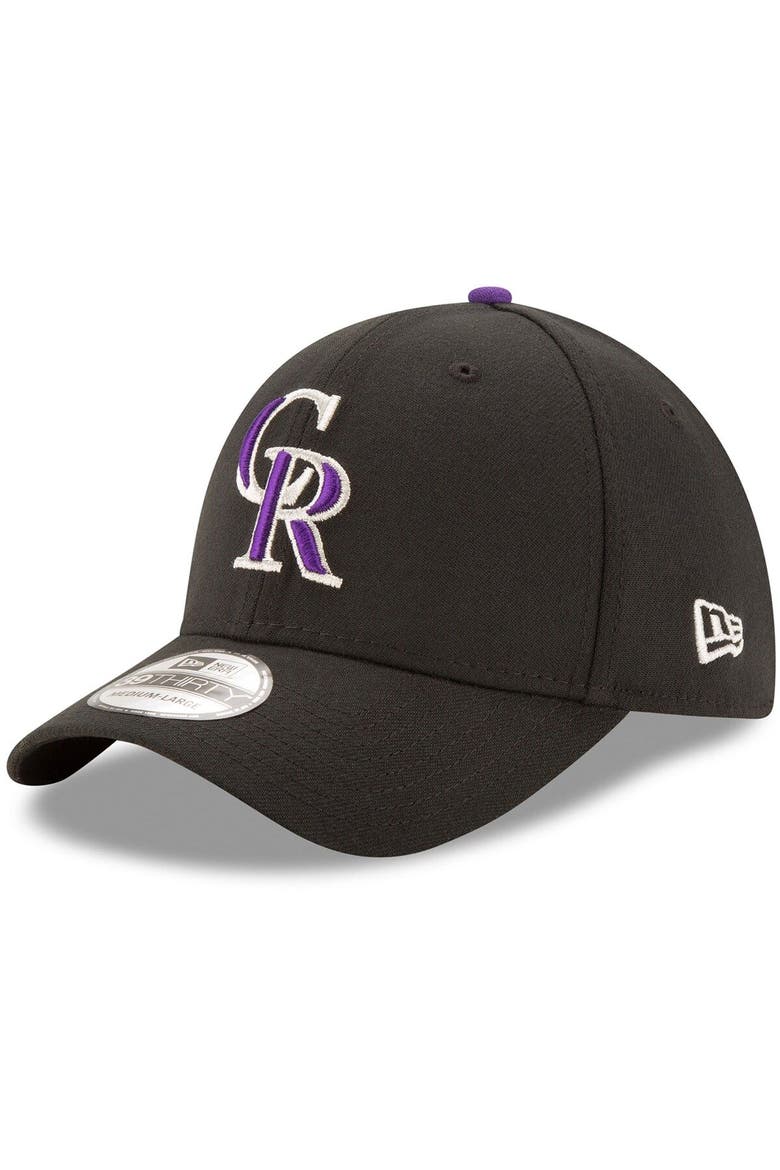 Men's New Era Black Colorado Rockies Game Team Classic 39THIRTY Flex Hat, Main, color, Black