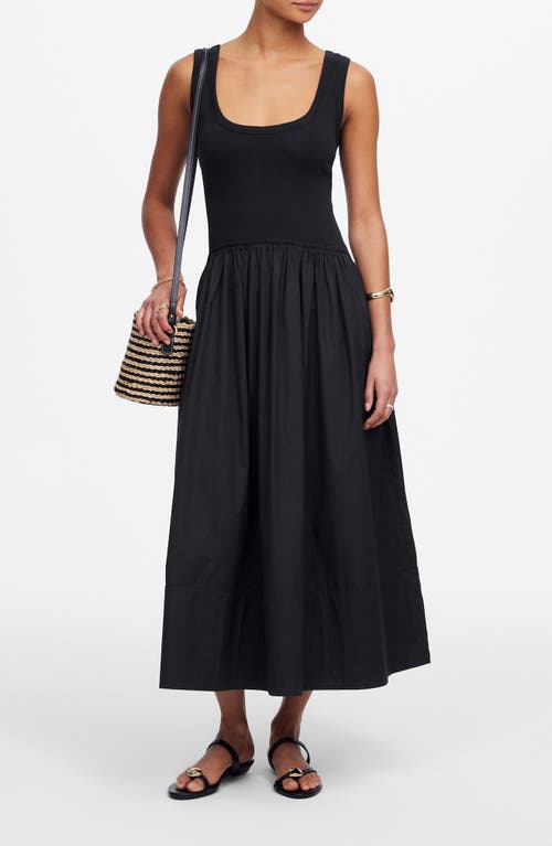 Shop Madewell Mixed Media Scoop Neck Maxi Dress
