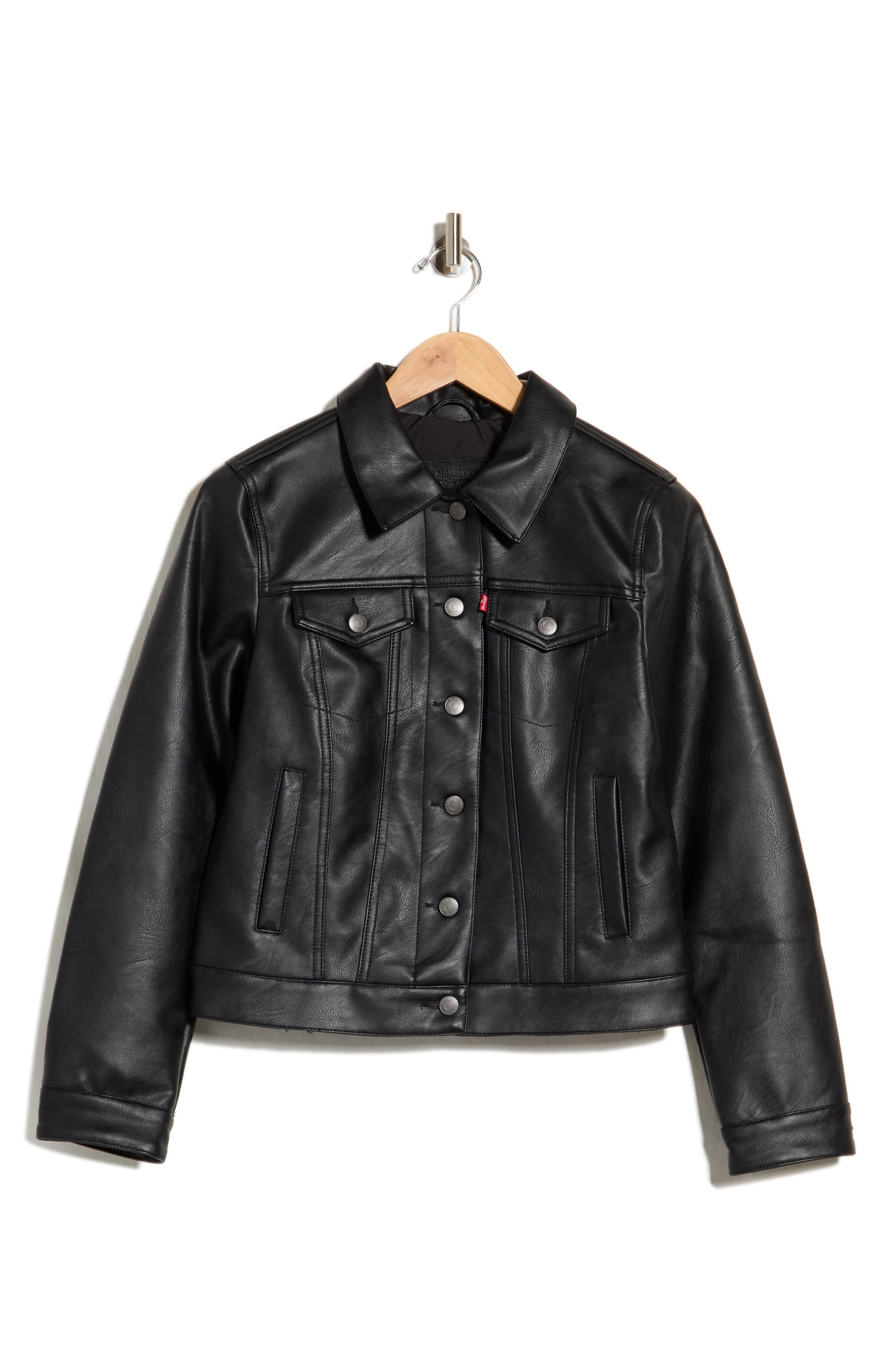 Faux Leather Trucker Jacket