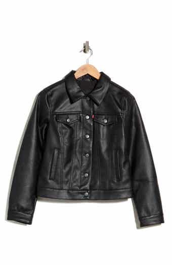 Faux Leather Trucker Jacket