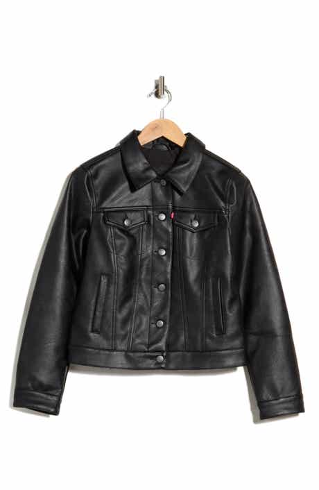 Faux Leather Trucker Jacket