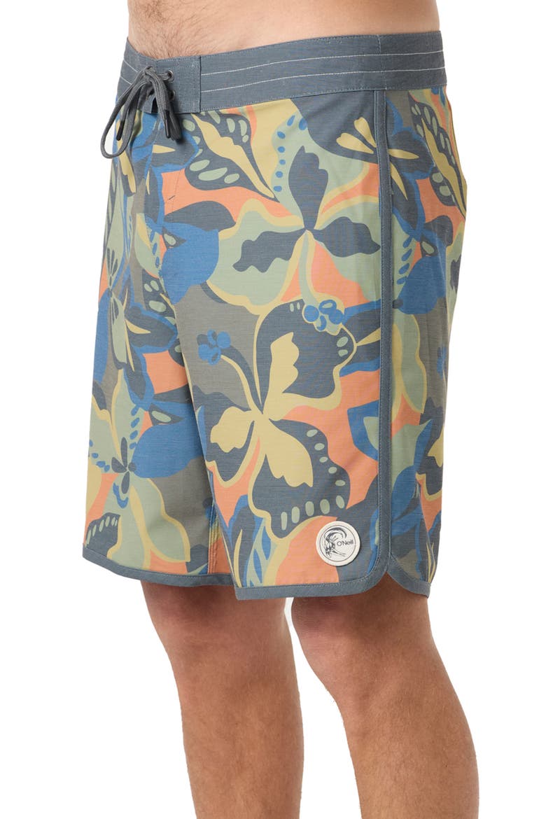 OG Print Scallop Board Shorts, Alternate, color, DARK SHADOW