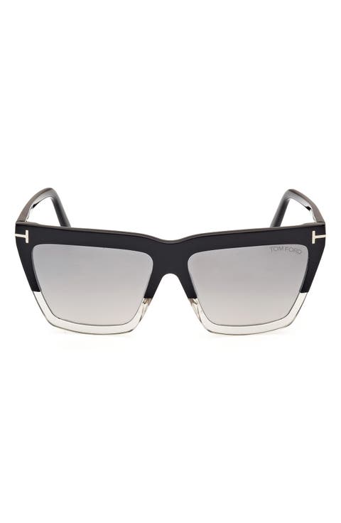 Eden 56mm Gradient Geometric Sunglasses