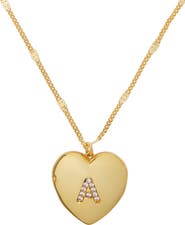 Kate Spade New York crystal initial heart locket necklace