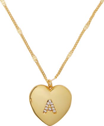 Spade Locket Kate Spade New York cubic zirconia initial heart locket necklace ...
