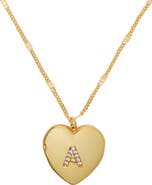 Kate Spade New York crystal initial heart locket necklace
