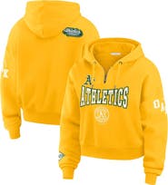 WEAR by Erin Andrews Women's WEAR by Erin Andrews Gold Oakland Athletics  Patch Quarter-Zip Hoodie