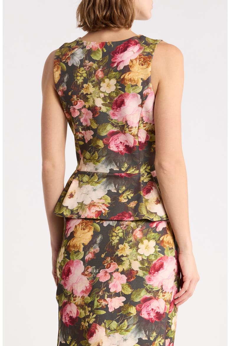 Sleeveless Peplum Top, Alternate, color, FALL FLORAL PRINT