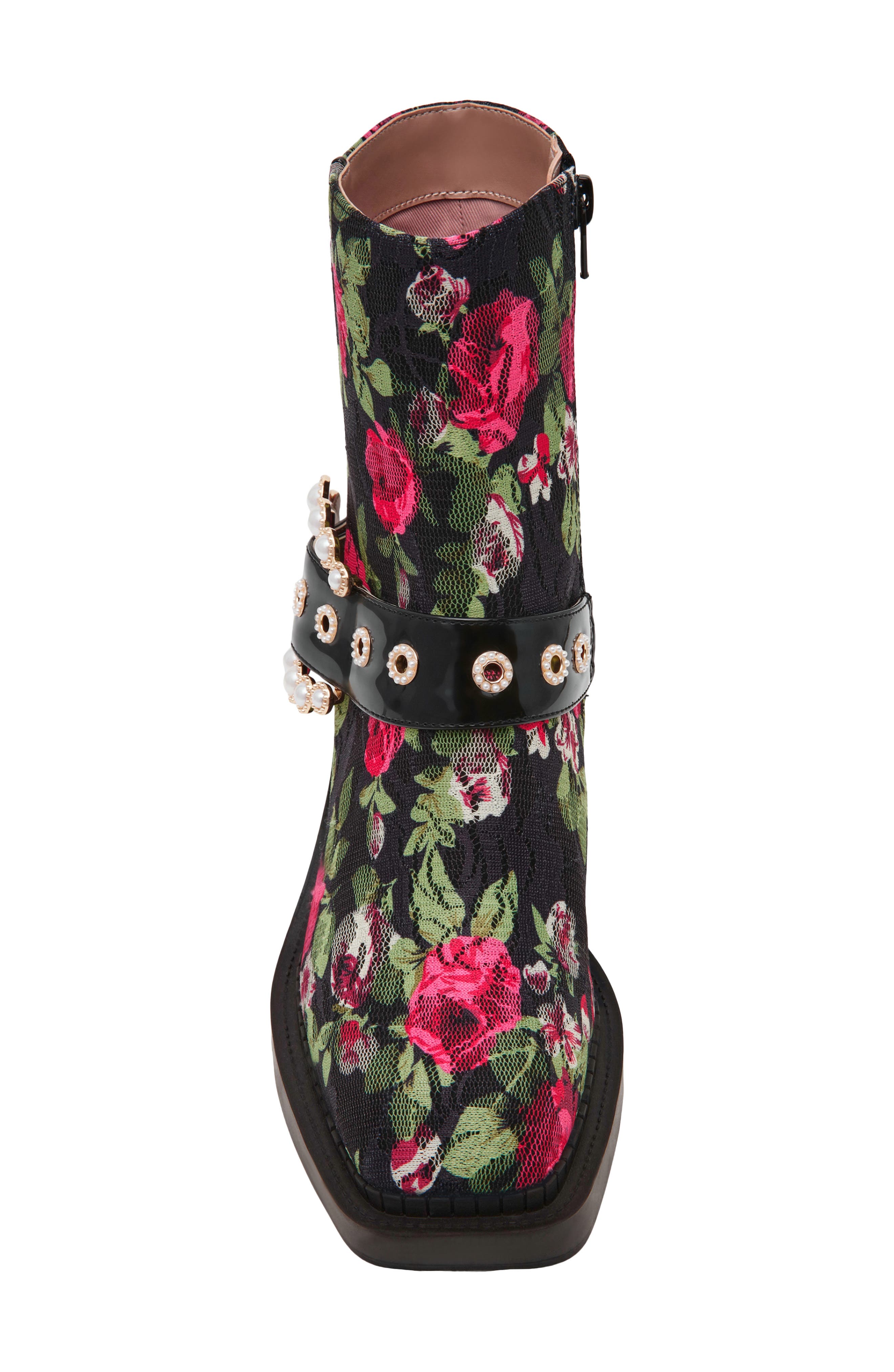 Asher Lace Bootie, Alternate, color, BLACK ROSE