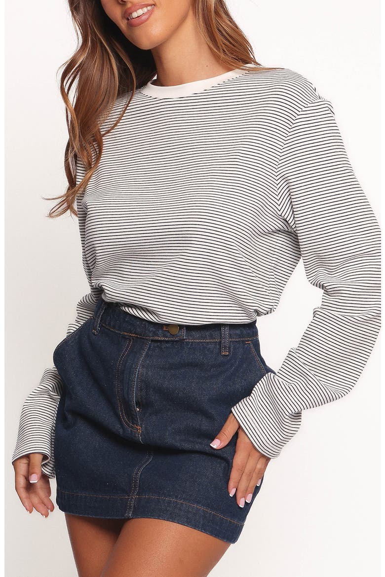 Ruva Stripe Long Sleeve T-Shirt, Alternate, color, NAVY WHITE STRIPE