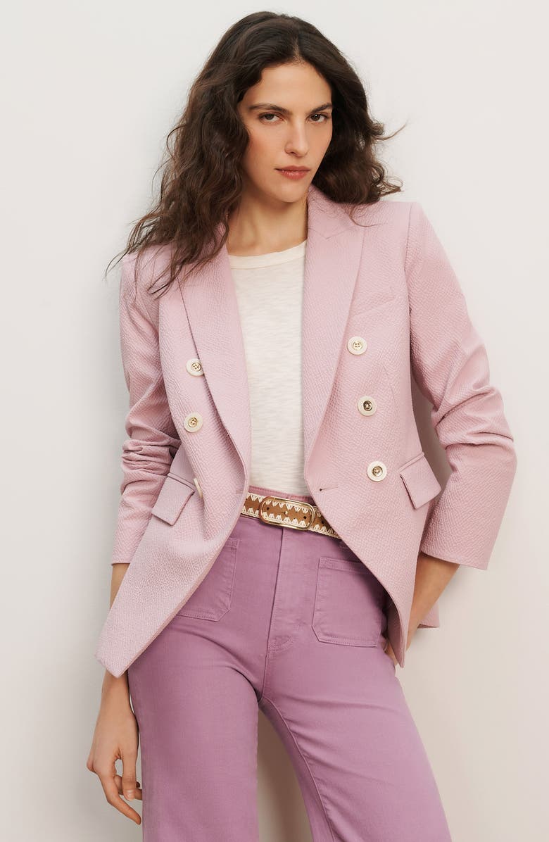 Veronica Beard Miller Textured Stretch Cotton Dickey Jacket, Alternate, color, Pale Orchid Haze