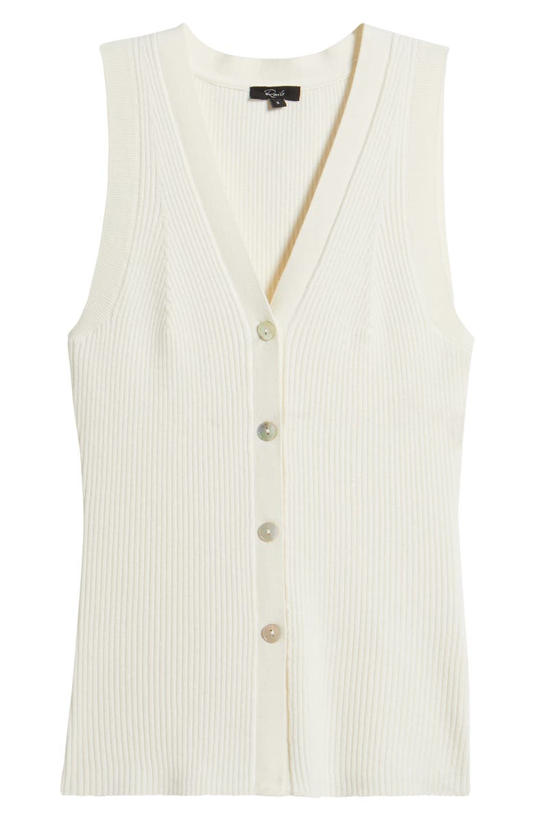 Rails Tatia Rib Button-Up Vest, Alternate, color, Ecru