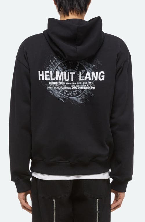 Helmut Lang Sketch Compact Cotton Graphic Hoodie In Black