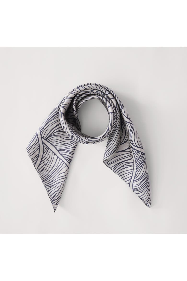 Umbra Bloom Silk Scarf, Alternate, color, Navy/Neutral