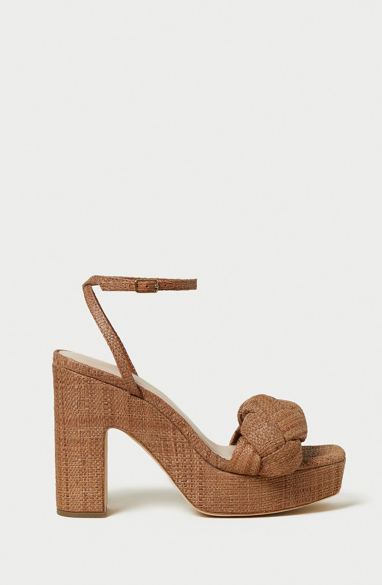 Loeffler Randall Fae Braided Raffia Platform Sandal, Alternate, color, Brown
