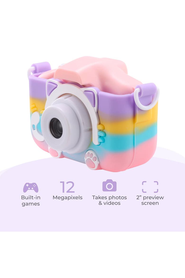 Digital Camera with Cat Rubberized Drop Protection Case, Alternate, color, Pink