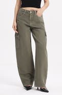Bayeas Low Rise Barrel Cargo Jeans