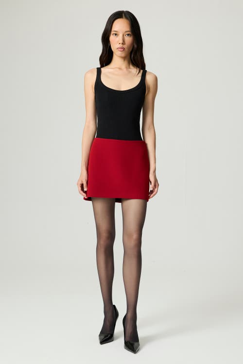 Nocturne Clean-front Mini Skort In Red